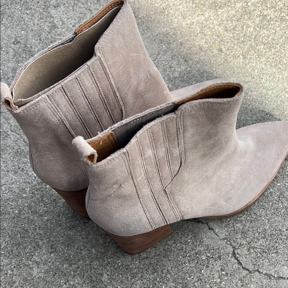 Women's Suede Ankle Boots - Taupe Marc Fisher